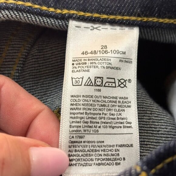 Banana Republic Premium Denim High-Rise Wide-Leg Crop Jeans 28 Dark Wash - Picture 6 of 11